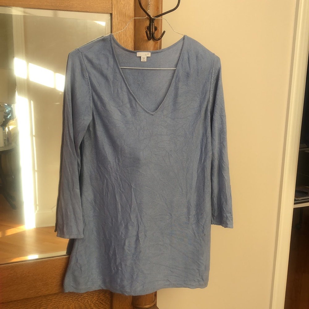 J Jill Pullover V-Neck Lightweight Cotton Blend Sweater.  Size Small Petite